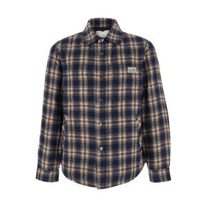 Dunst Men Multicolor Checkered Shirt With Front Logo Patch In Flannel Man